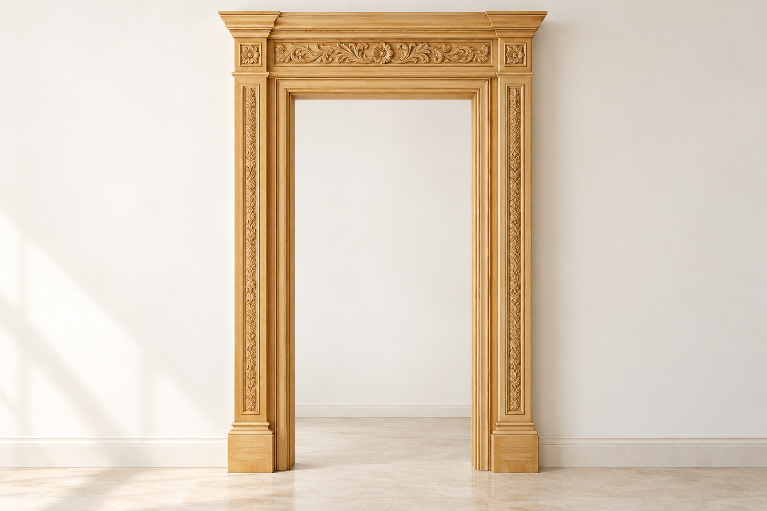 Decorative solid cypress door frame